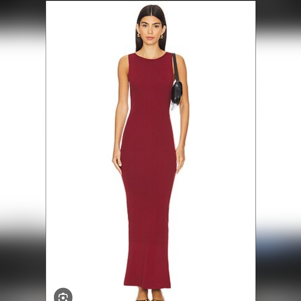 WeWoreWhat NWT Flutter Maxi Muscle Tank Dress Knit Rib In Russet Size Medium